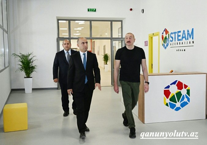 Ağdamda məktəb və bağça açılışı - Fotolar - Yenilənib