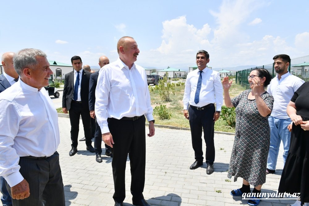 Prezidentin Minnixanovla birgə Ağalı sakinləri ilə səmimi söhbəti - Fotolar