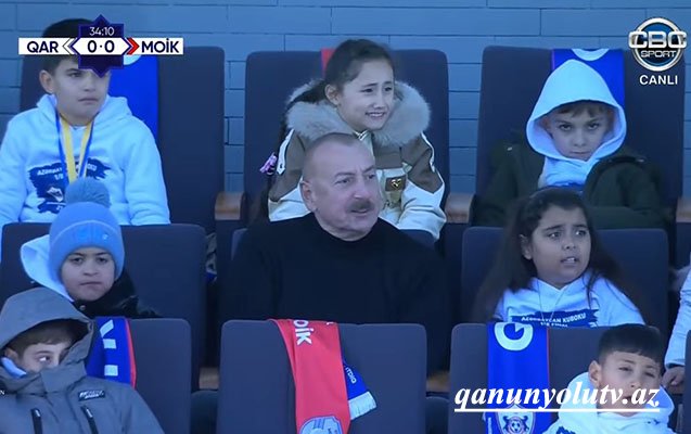 Prezident oyunu şəhid övladları ilə birgə izlədi - Video