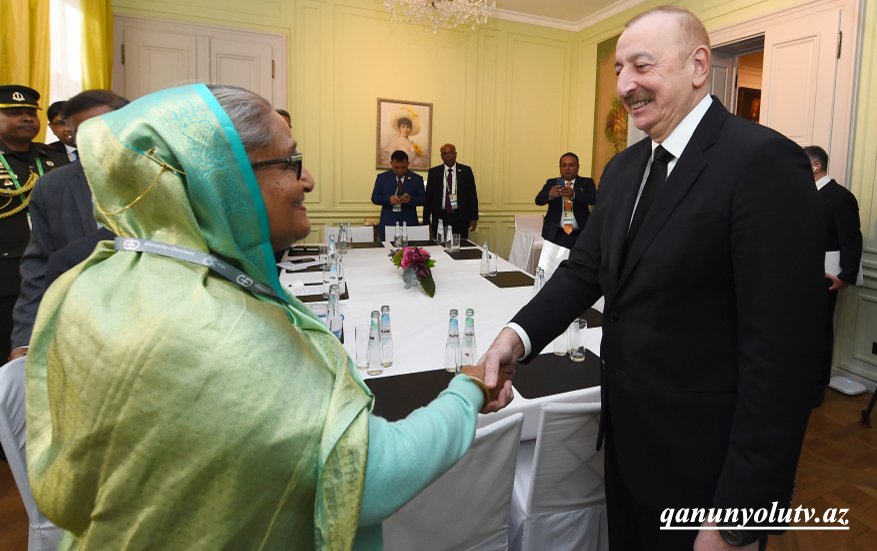 Prezident Münxendə Banqladeşin Baş naziri ilə görüşdü - Fotolar