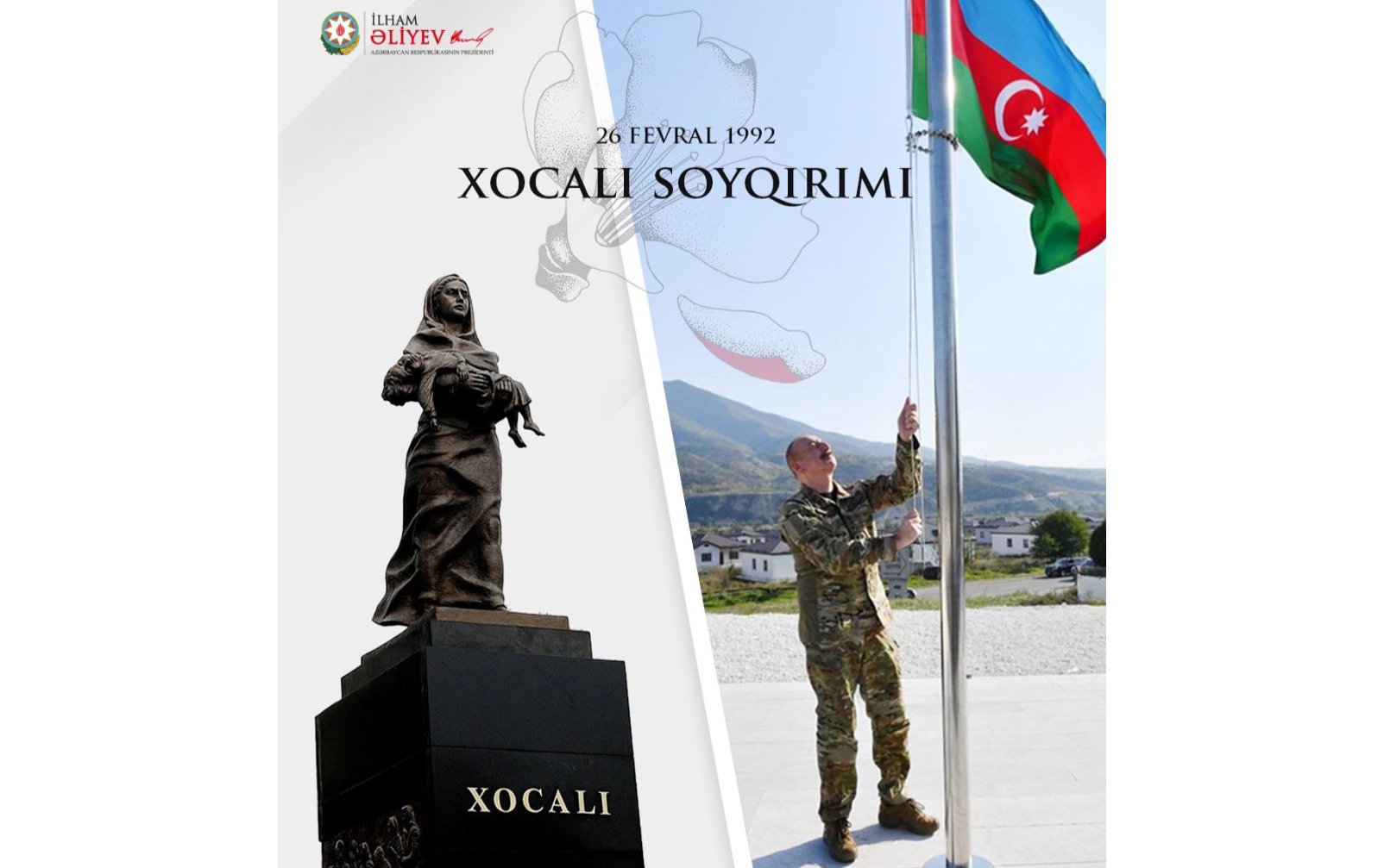 İlham Əliyev Xocalı soyqırımının ildönümü ilə bağlı paylaşım etdi