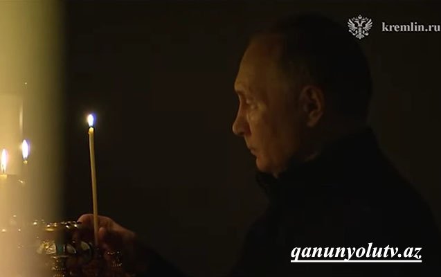 Putin matəm şamını yandırdı - Video