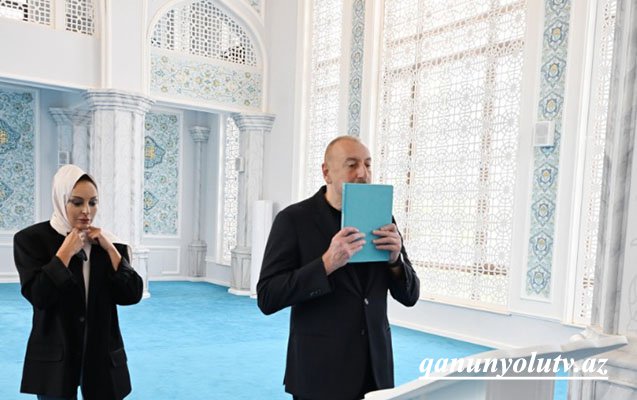 Prezident və birinci xanım Zəngilan məscidinin açılışında iştirak ediblər - Yenilənib