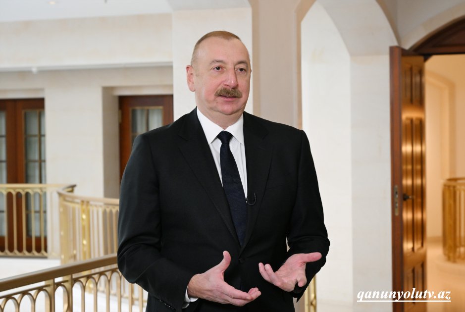 İlham Əliyev “Euronews”a müsahibə verib - Fotolar