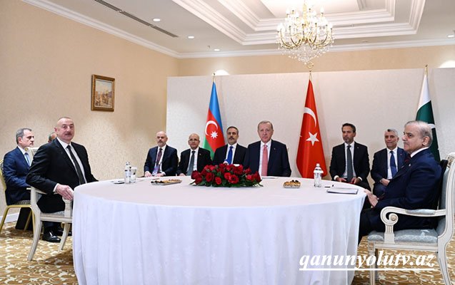 İlham Əliyev, Ərdoğan və Şahbaz Şərif arasında üçtərəfli görüş oldu - Fotolar+Yenilənib