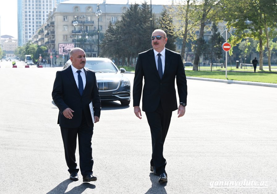 Prezident “Cavanşir” körpüsünün yerində tikilən yolun açılışında - Fotolar - Yenilənib