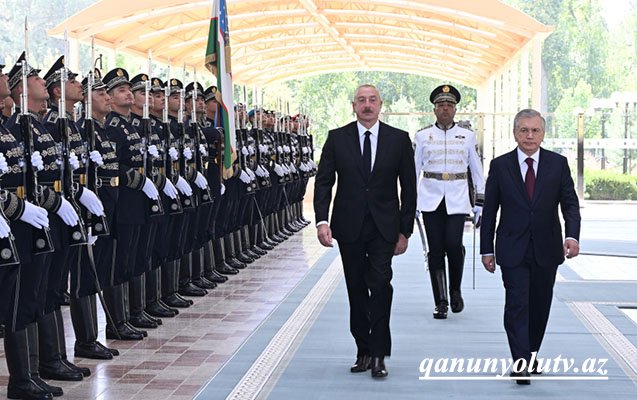 Prezidentin Daşkənddə rəsmi qarşılanma mərasimi oldu - Fotolar