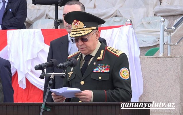 Kəmaləddin Heydərov gənc kursantların hərbi andiçməsində - Video