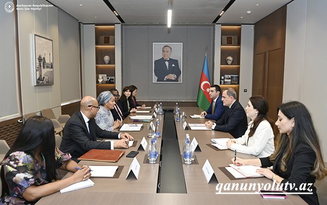 Ceyhun Bayramov BMT Baş katibinin müavinini qəbul edib - Fotolar