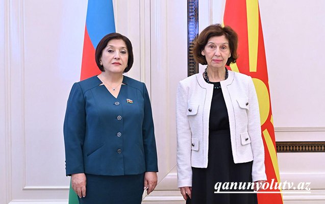 Sahibə Qafarova Şimali Makedoniya prezidenti ilə görüşdü - Fotolar