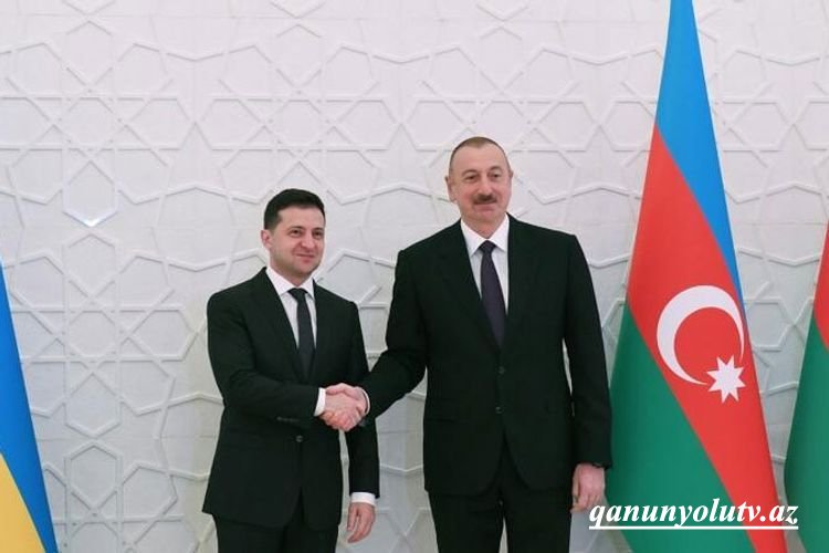 Zelenski İlham Əliyevə təşəkkür etdi - Foto