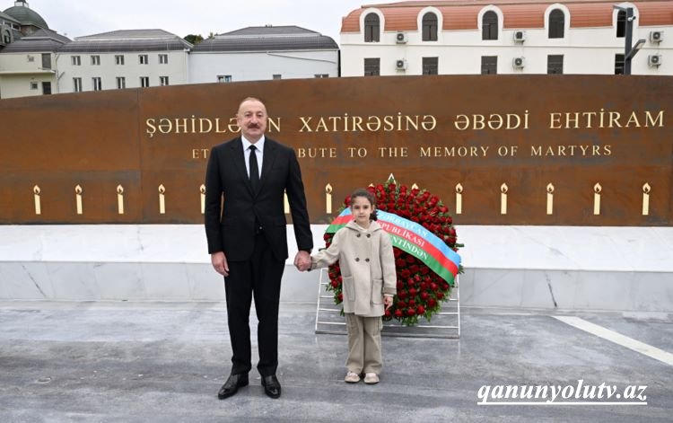 Prezident Gəncə Memorial Kompleksinin açılışında - Fotolar - Yenilənib