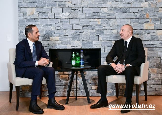 Prezident Qətərin Baş naziri və xarici işlər naziri ilə görüşdü - Fotolar